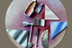 Lila-Blau-23 Kollage/Holz/ Acryl 770 Euro 